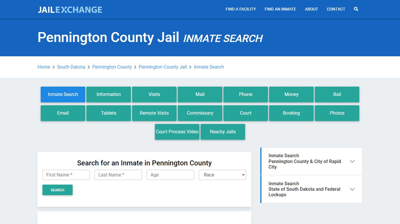 Pennington County Jail, SD Inmate Search: Roster & Mugshots